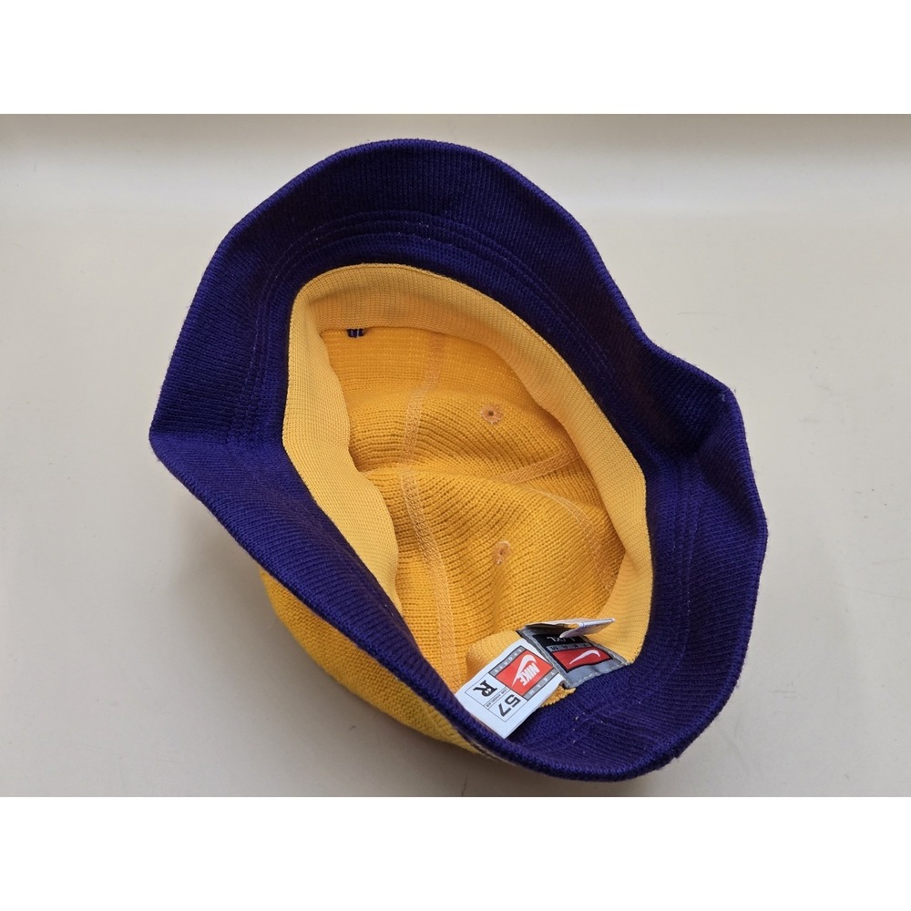 Vintage Nike Los Angeles Lakers Throwback Bucket Hat Yellow/Purple LA Lakers Cap - Picture 6 of 8